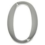 Número 0 para Identificación de Casa Color Plateado de 4 Plg