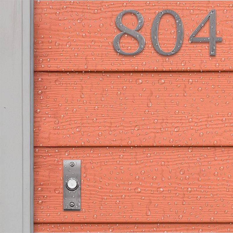 Número 8 para Identificación de Casa Material Metálico Color Plateado de 4 Plg