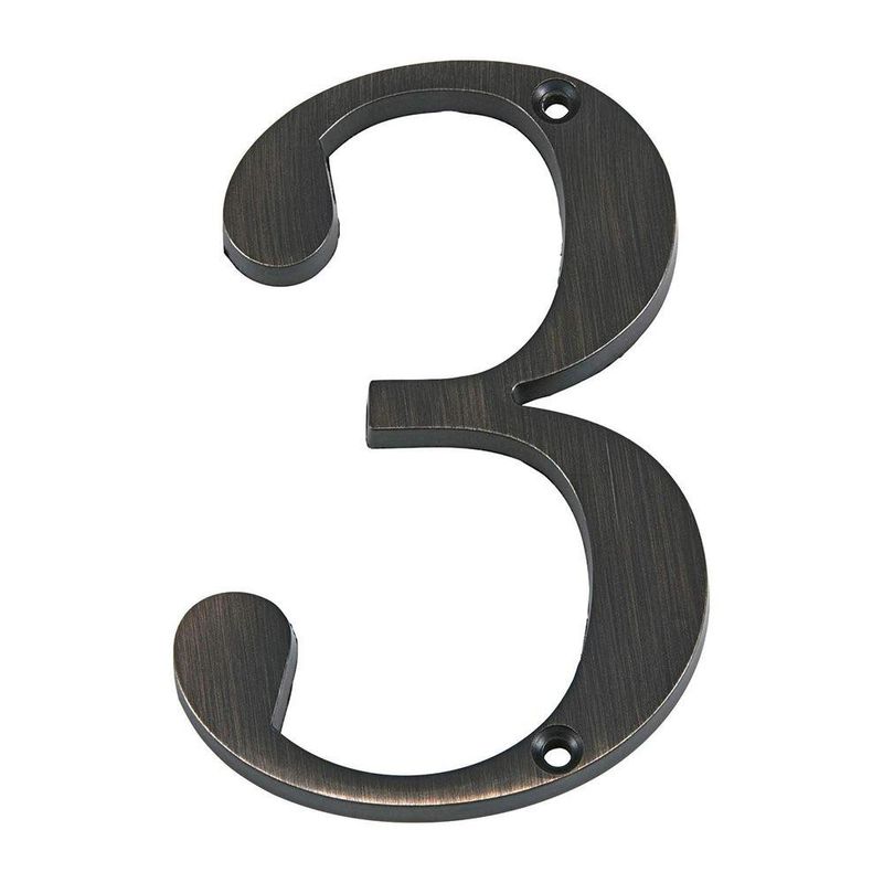 Número 3 para Identificación de Casa Color Negro de 4 Plg