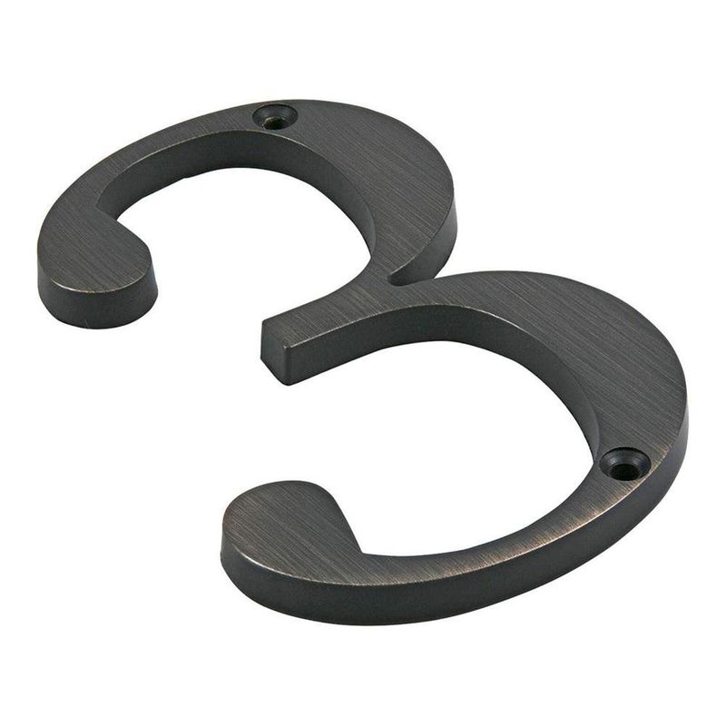 Número 3 para Identificación de Casa Color Negro de 4 Plg