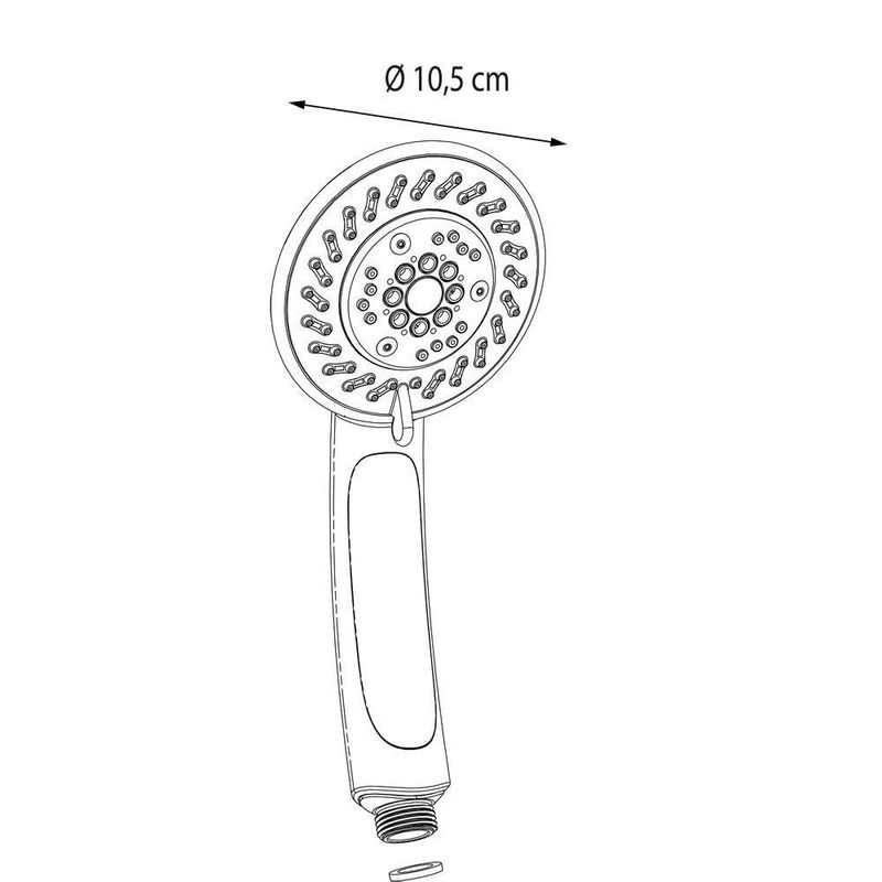 Cabeza de Ducha Redonda 4 Funciones Acabado Cromo