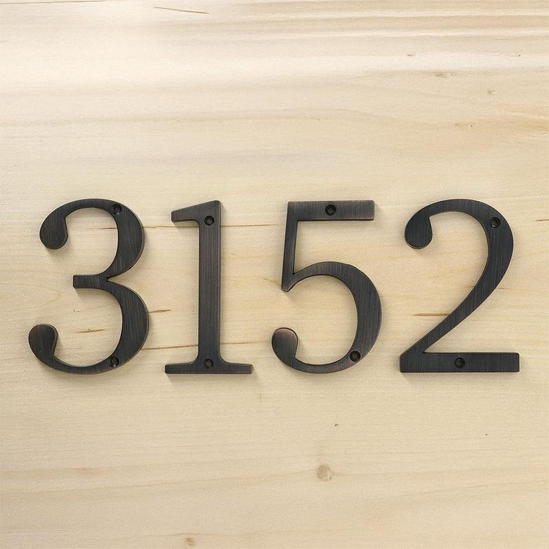 Número 5 para Identificación de Casa Latón Antiguo de 4 Plg