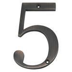 Número 5 para Identificación de Casa Latón Antiguo de 4 Plg