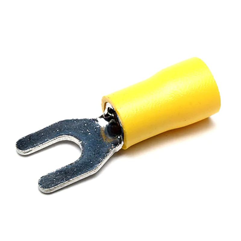 Terminal Tipo Horquilla 1/4 Plg Amarilla