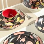 Set de 4 Platos para Cena de Cerámica de 10.4 Plg Color Negro