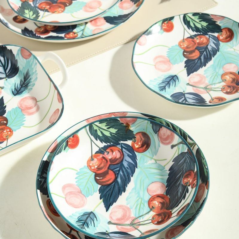 Set de 4 Platos para Cena de Cerámica de 10.4 Plg Color Azul