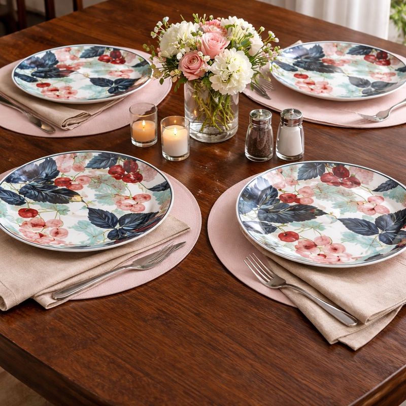 Set de 4 Platos para Cena de Cerámica de 10.4 Plg Color Azul