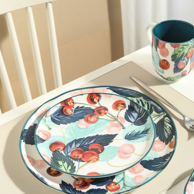 Set de 4 Platos para Cena de Cerámica de 10.4 Plg Color Azul