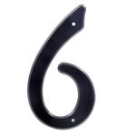Número 6 para Identificación de Casa Plástico Color Negro de 4 Plg
