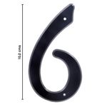 Número 6 para Identificación de Casa Plástico Color Negro de 4 Plg