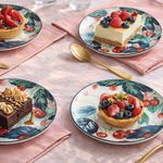 Set de 4 Platos para Postre de Cerámica de 7.9 Plg Color Azul