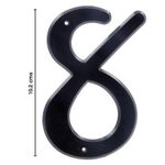 Número 8 para Identificación de Casa Plástico Color Negro de 4 Plg