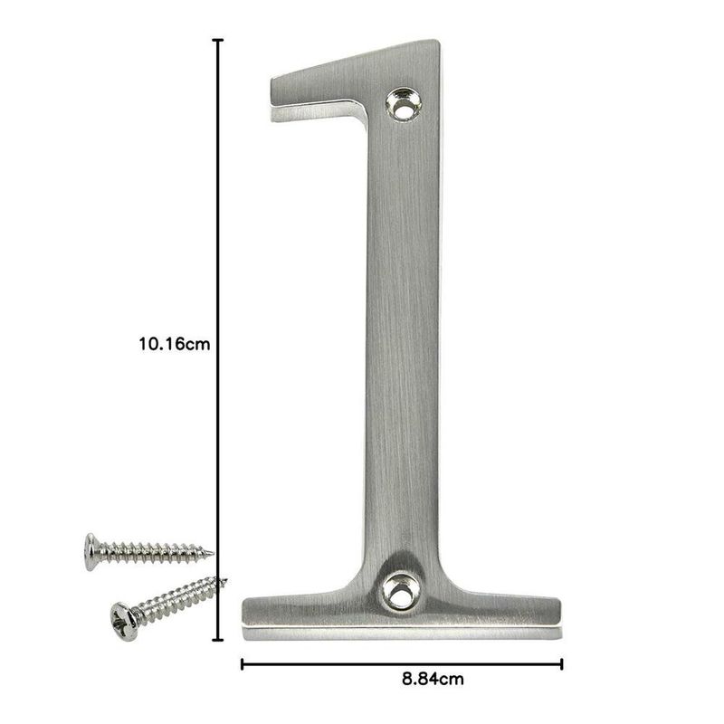 Número 1 para Identificación de Casa Color Nickel de 4 Plg