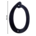 Número 0 para Identificación de Casa Plástico Color Negro de 4 Plg