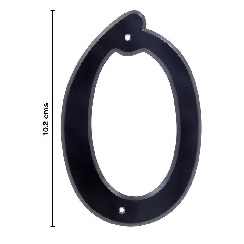 Número 0 para Identificación de Casa Plástico Color Negro de 4 Plg