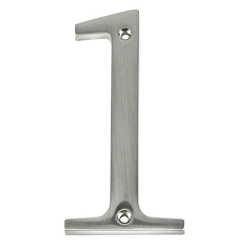 Número 1 para Identificación de Casa Color Nickel de 4 Plg