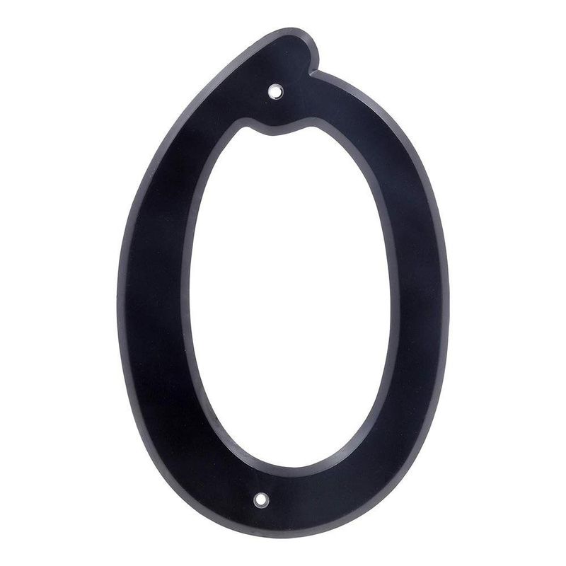 Número 0 para Identificación de Casa Plástico Color Negro de 4 Plg