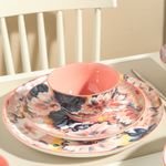 Set de 4 Bowls de Cerámica con Diseño de Flores de 5.9 Plg Color Rosa