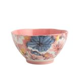 Set de 4 Bowls de Cerámica con Diseño de Flores de 5.9 Plg Color Rosa