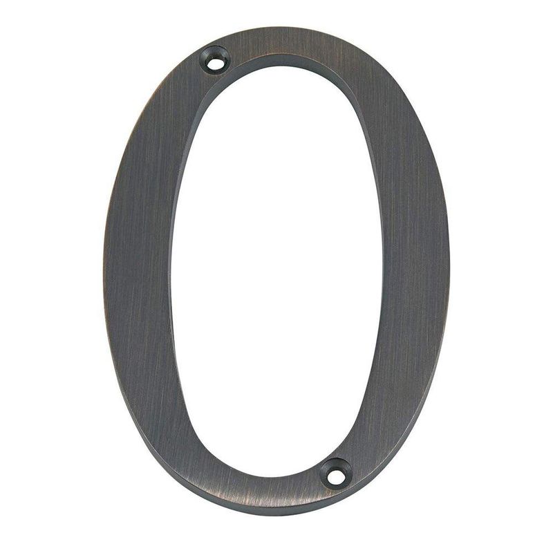 Número 0 para Identificación de Casa Color Bronce de 4 Plg