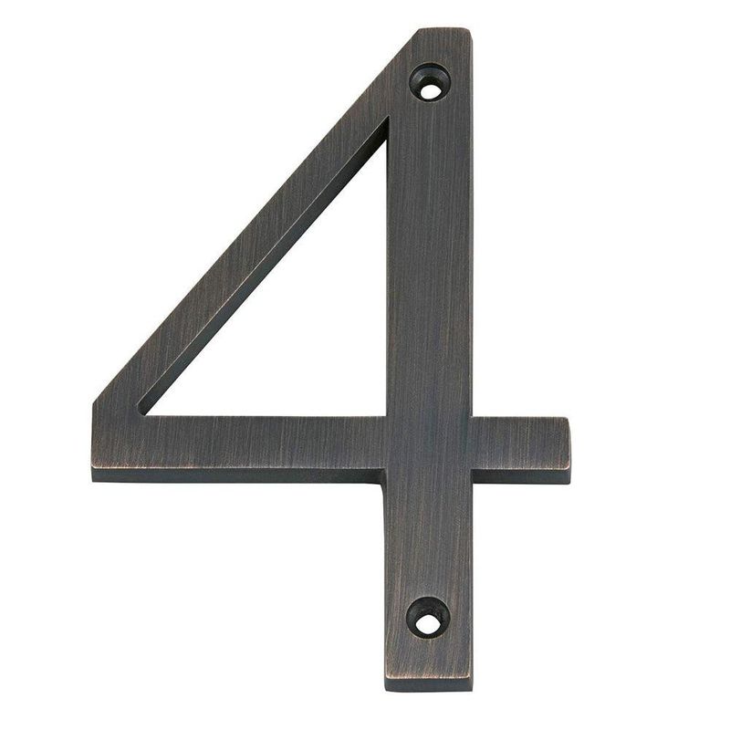 Número 4 para Identificación de Casa Color Bronce Negro de 4 Plg