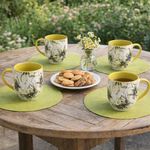 Set de 4 Pocillos de Cerámica con Diseño de 13.5 Oz Color Verde