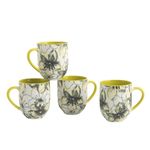 Set de 4 Pocillos de Cerámica con Diseño de 13.5 Oz Color Verde