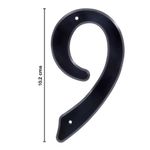 Número 9 para Identificación de Casa Color Negro de 4 Plg