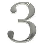 Número 3 para Identificación de Casa Color Nickel Cepillado de 4 Plg