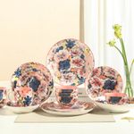 Set de 4 Platos para Postre de Cerámica de 7.9 Plg Color Rosa