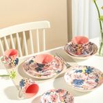Set de 4 Platos para Postre de Cerámica de 7.9 Plg Color Rosa