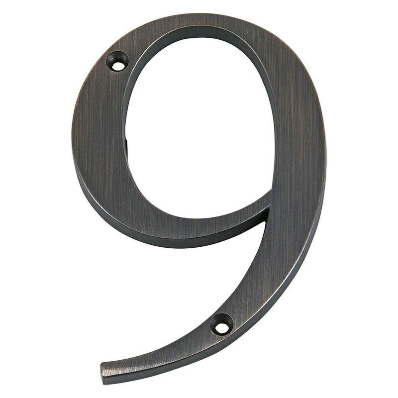 Número 9 para Identificación de Casa Bronce de 4 Plg
