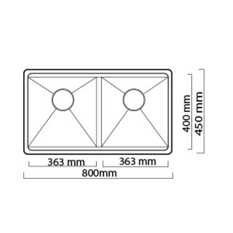 Lavatrastos de Acero Inoxidable 2 Fosas