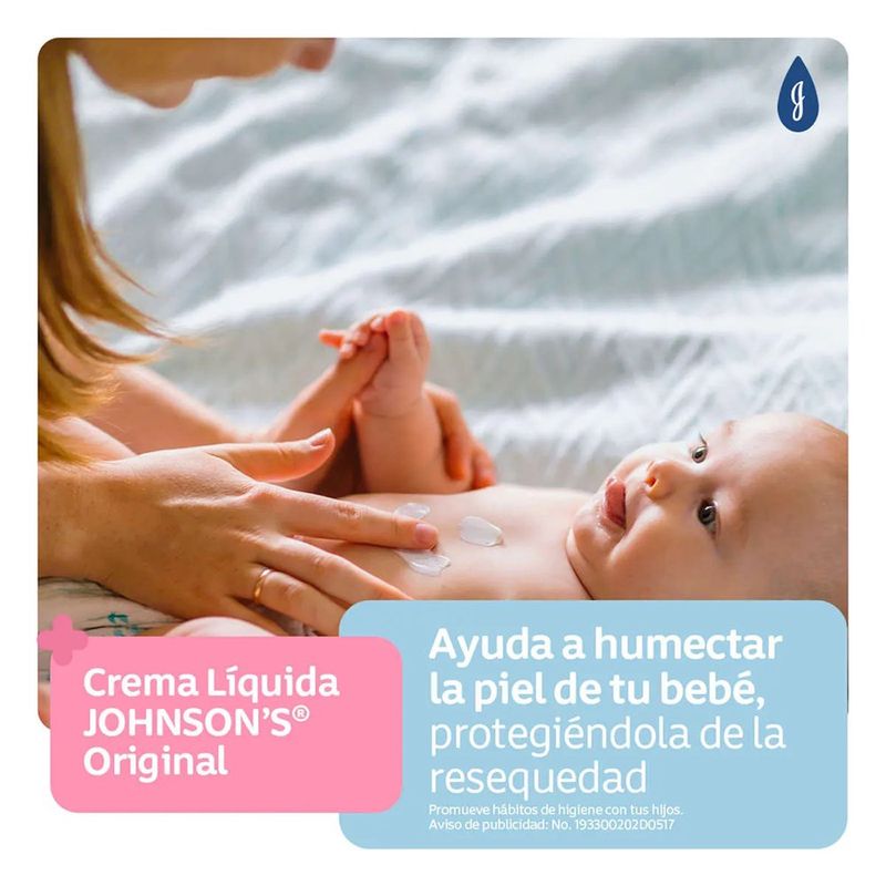 Crema Líquida Johnson’s Baby Original Hidratante con Glicerina Vegetal 200 mL