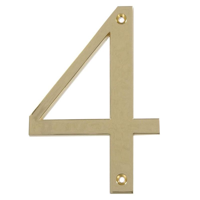 Número 4 para Identificación de Casa Color Dorado de 4 Plg