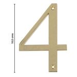 Número 4 para Identificación de Casa Color Dorado de 4 Plg
