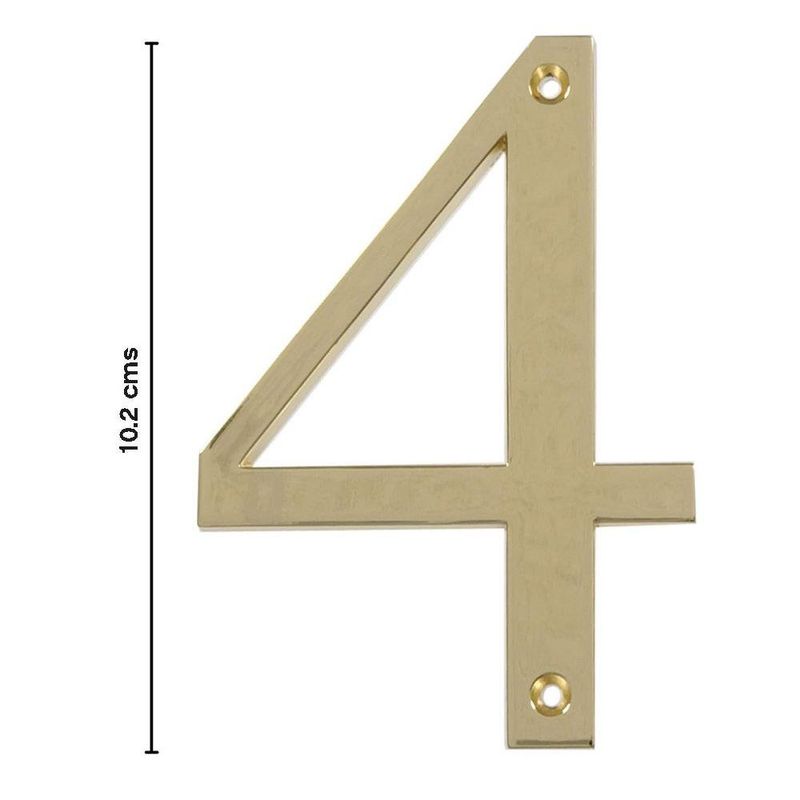 Número 4 para Identificación de Casa Color Dorado de 4 Plg