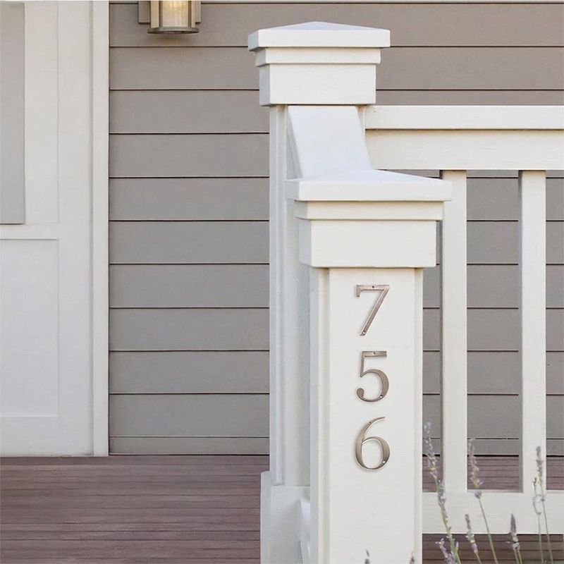 Número 6 para Identificación de Casa Color Nickel de 4 Plg