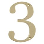 Número 3 para Identificación de Casa Color Bronce Pulido de 4 Plg