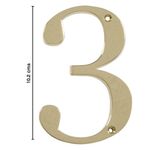 Número 3 para Identificación de Casa Color Bronce Pulido de 4 Plg