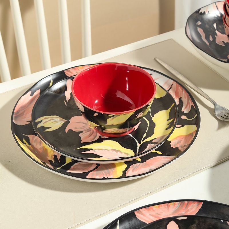 Set de 4 Platos para Postre de Cerámica de 7.9 Plg Color Negro
