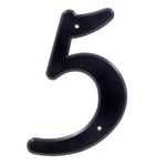 Número 5 para Identificación de Casa Plástico Color Negro de 4 Plg
