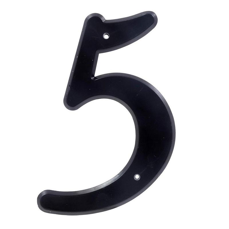 Número 5 para Identificación de Casa Plástico Color Negro de 4 Plg