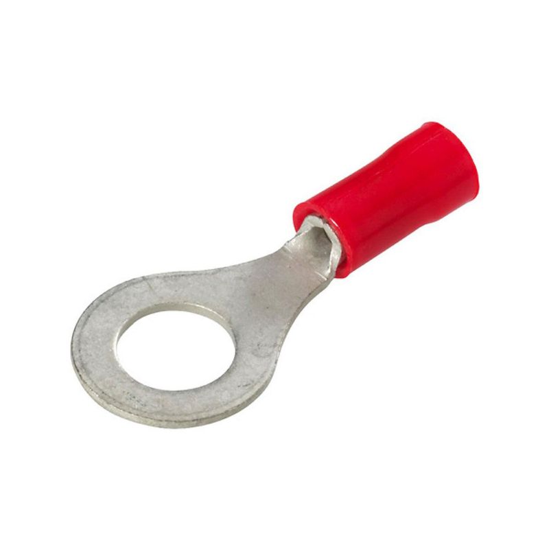 Terminal Tipo Anillo 1/4 Plg Roja