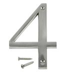 Número 4 para Identificación de Casa Color Plateado de 4 Plg