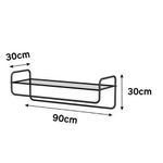 Repisa de Metal con Colgador 90 x 30 Cm Negra