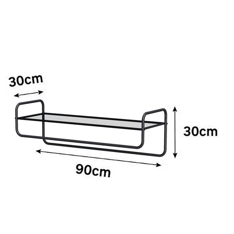 Repisa de Metal con Colgador 90 x 30 Cm Negra