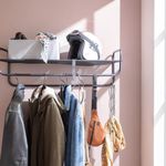 Repisa de Metal con Colgador 90 x 30 Cm Negra