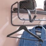 Repisa de Metal con Colgador 90 x 30 Cm Negra