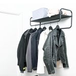 Repisa de Metal con Colgador 90 x 30 Cm Negra